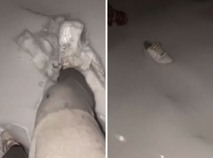 WCGW Kicking Snow? Answer: Slippery Situations