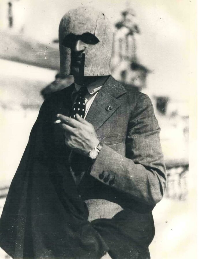 Spanish Archaeologist and His Fancy Corinthian Helmet Find from 1938
