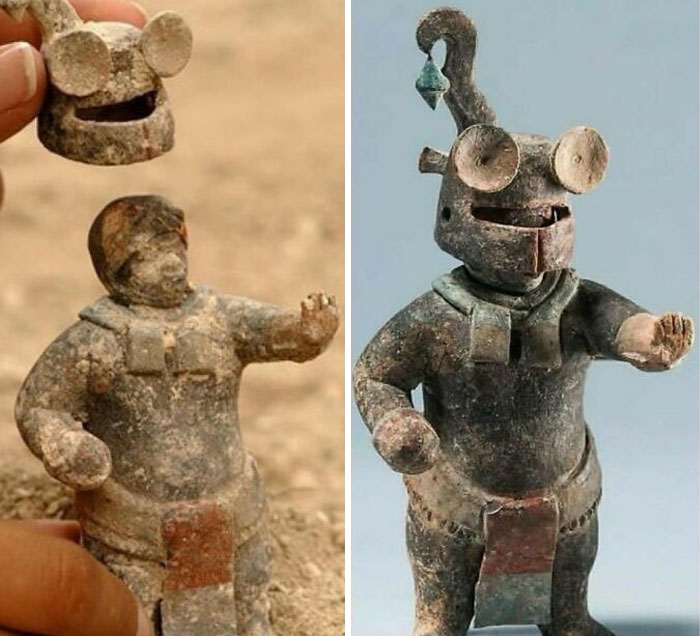 A 1,500-Year-Old Ceramic Maya Figurine Sporting a Removable Helmet (Because Why Not?)
