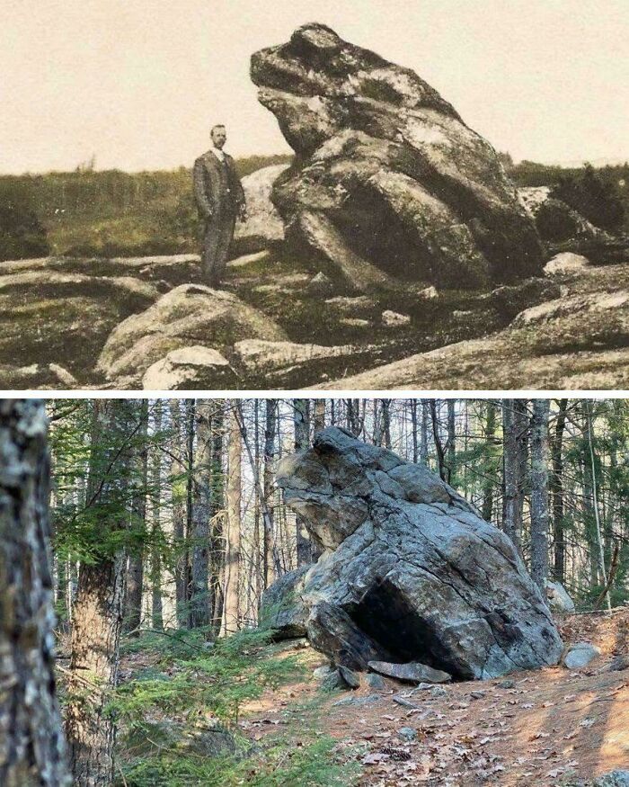 Frog Rock Then & Now Near New Boston, NH—Nature’s Shape-Shifting Miracle
