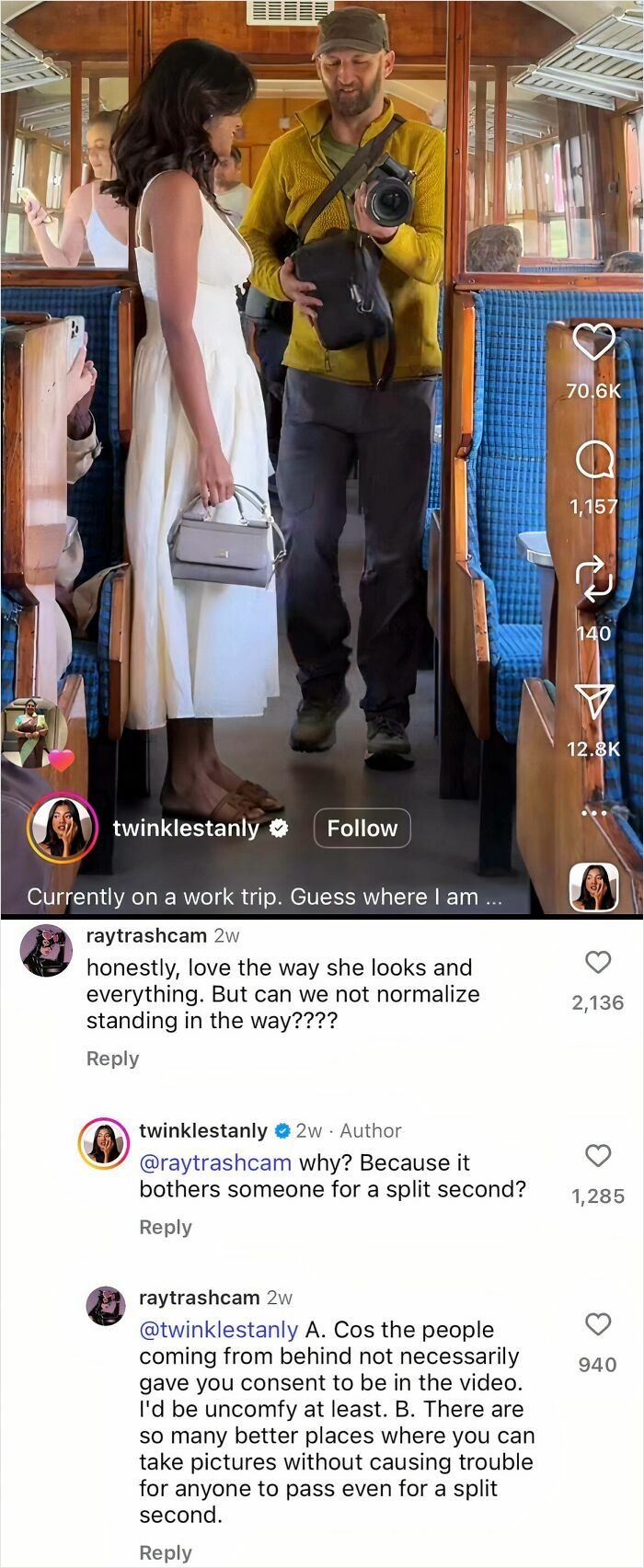 Blocking Public Train Aisle For That Perfect Reel