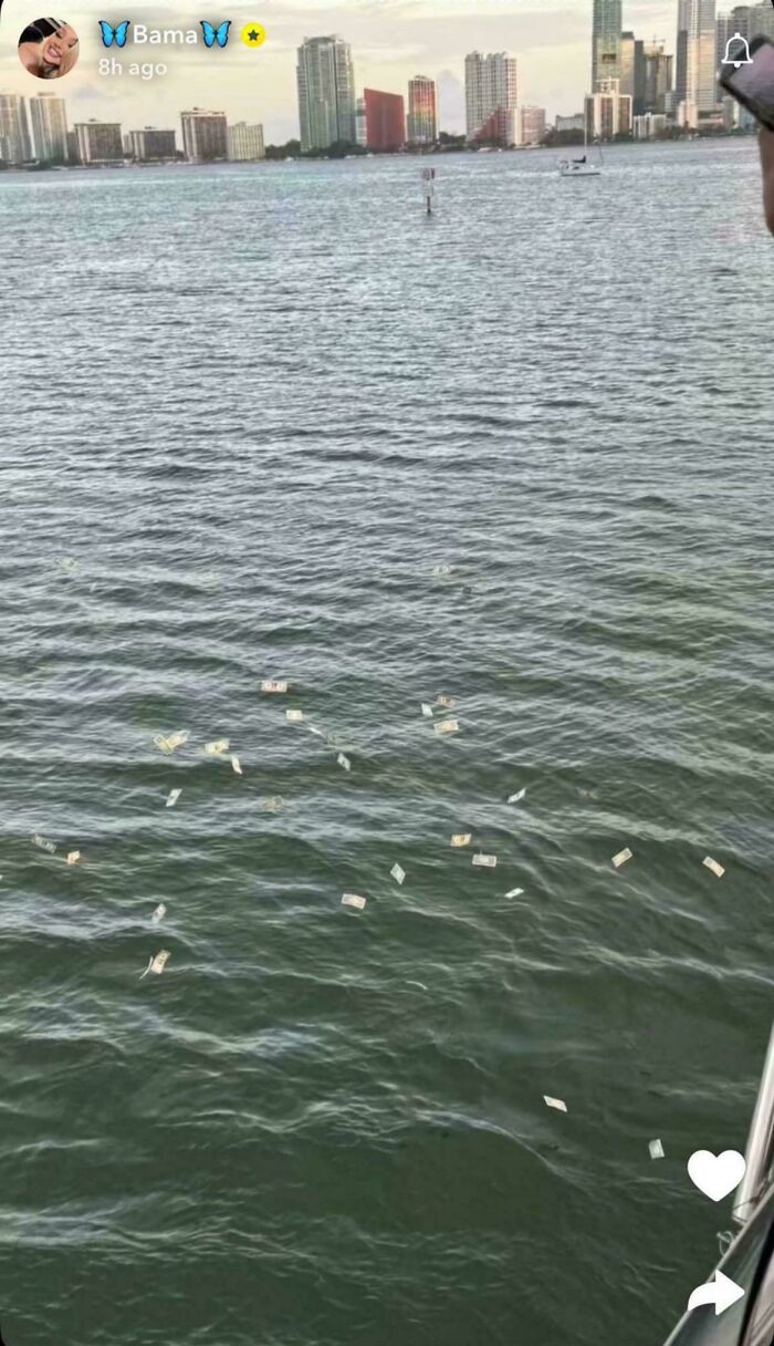 Throwing Cash Into The Ocean For The ‘Gram