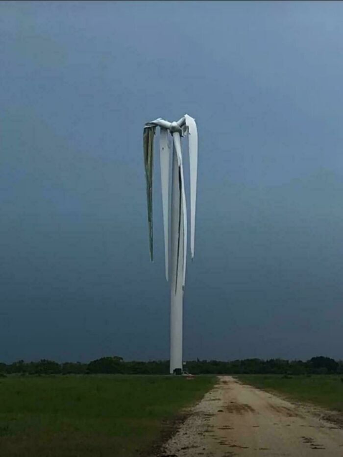 Wind Turbine Destroyed By Tornado. Yikes!