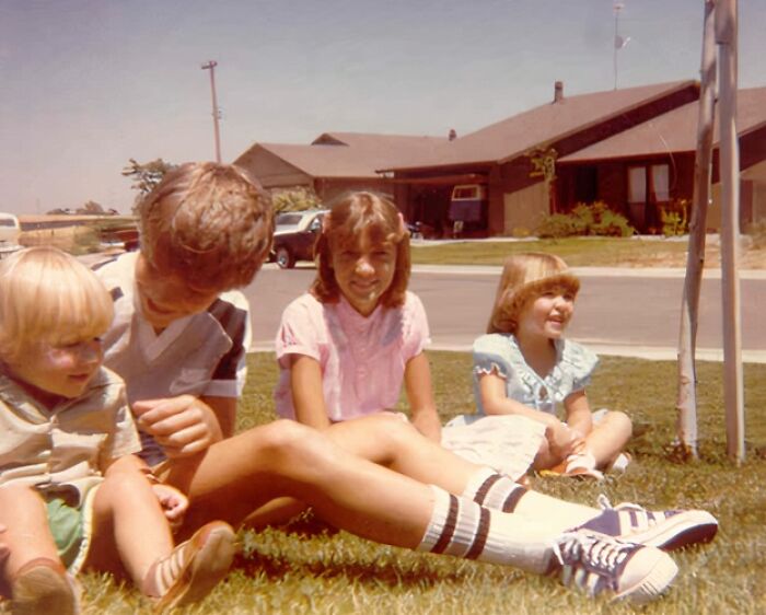 Me And Siblings On Our New House Lawn, 1980 Or 1981