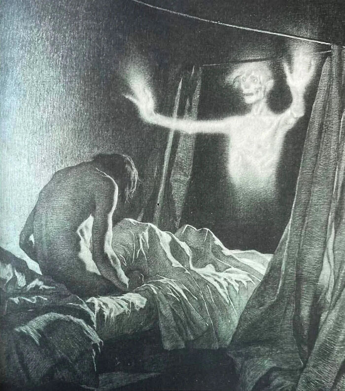Ghostly Visit, Circa 1915. By Tito Lessi
