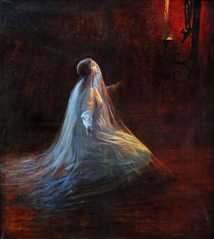 Quiet Prayer Under Shadow, Circa 1912 By Maria Peter-Reininghaus