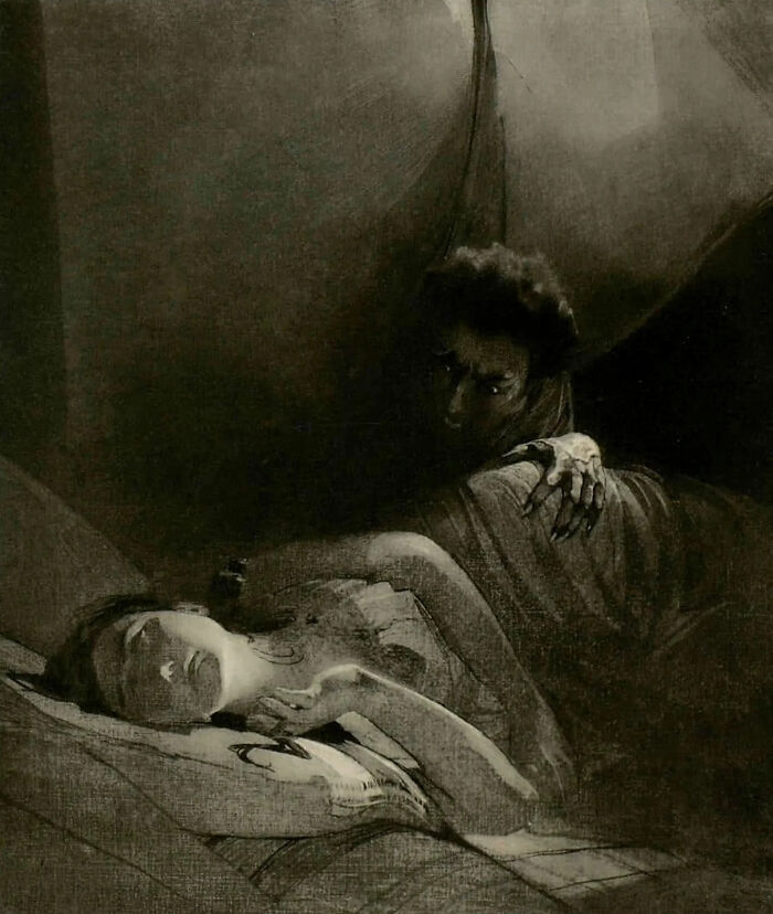 The Demon Watching, Circa 1910 By Alfred Eberling