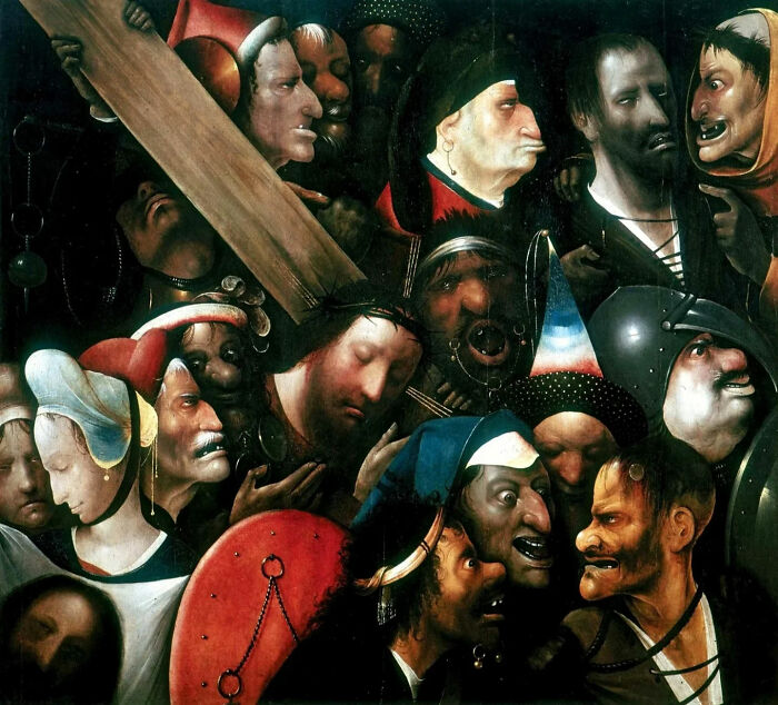 Christ Carrying The Cross Amid Jerks, Circa 1530 By Hieronymus Bosch (Or Follower)