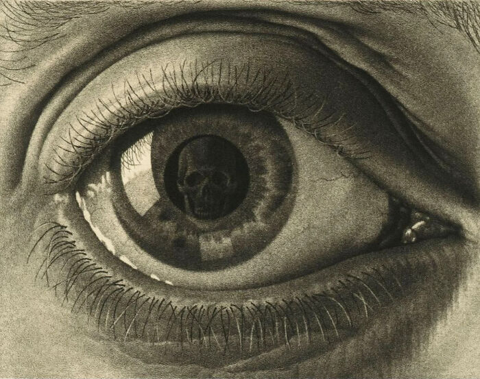 Eye See Death, Circa 1946 By M.C. Escher