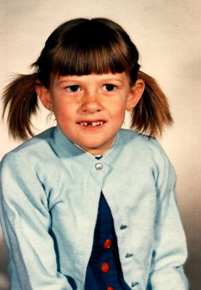Forgot to Take Sweater Off for First Grade Photo—Classic Move