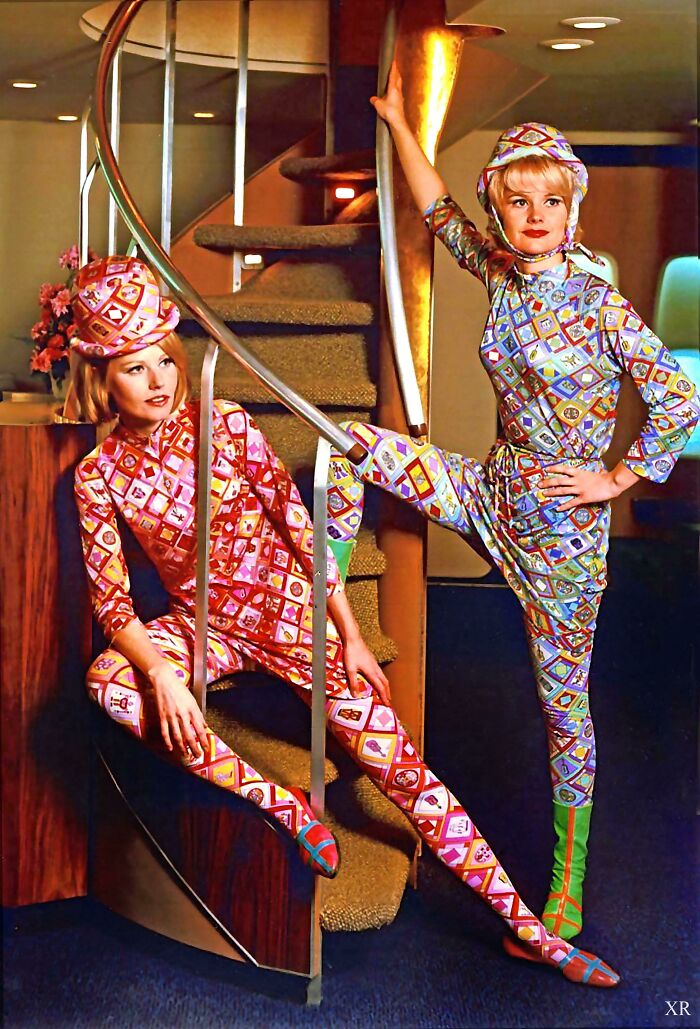 Braniff Airlines Stewardess Uniforms, 1969: Space Age Chic!
