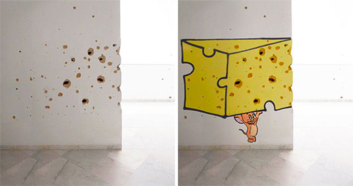 These Bullet Hole Makeovers Are Street Art Magic You Didn’t See Coming