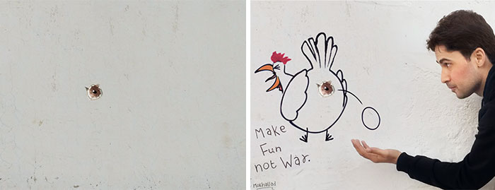 These Bullet Hole Makeovers Are Street Art Magic You Didn’t See Coming