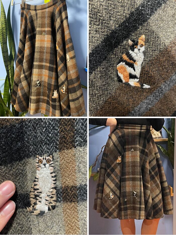 It Took 8 Cats and 2 Bees to Save This Moth-Damaged Vintage Skirt