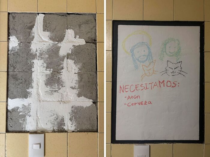 Turned a Hole in the Kitchen Wall Into a Chalkboard! Genius Move.