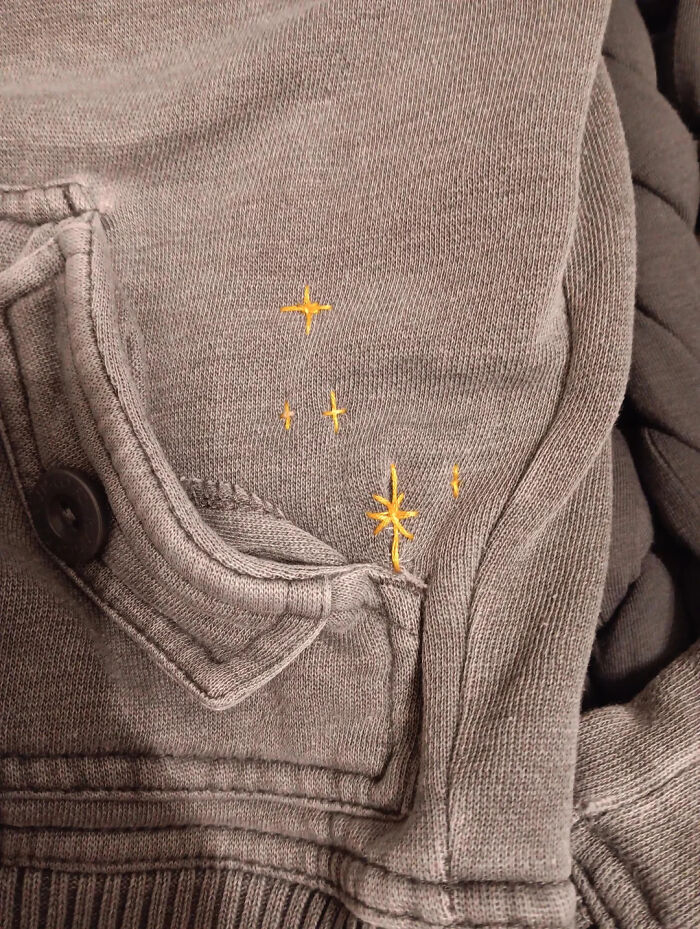 Fixed a Hole in My Jacket With Shiny Stars — Total Showstopper!