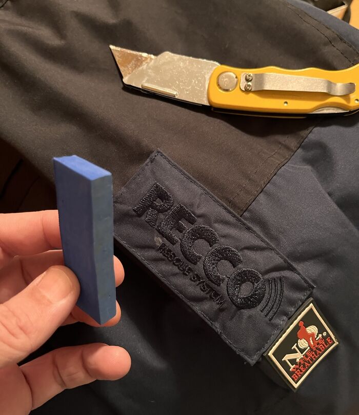 Jacket with Fake Avalanche Beacon: Just a Foam Piece