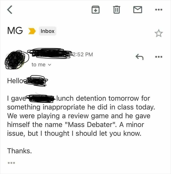 Got This Email From My 15-Year-Old Son’s Teacher Today