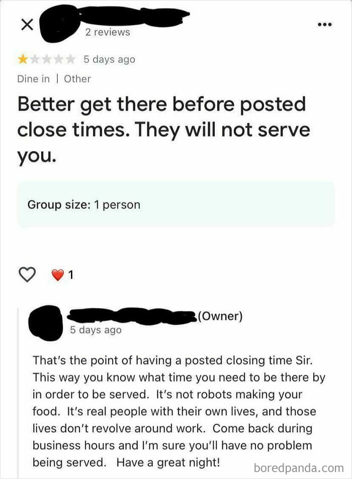 Owner’s Epic Reply That Shuts It Down Nicely