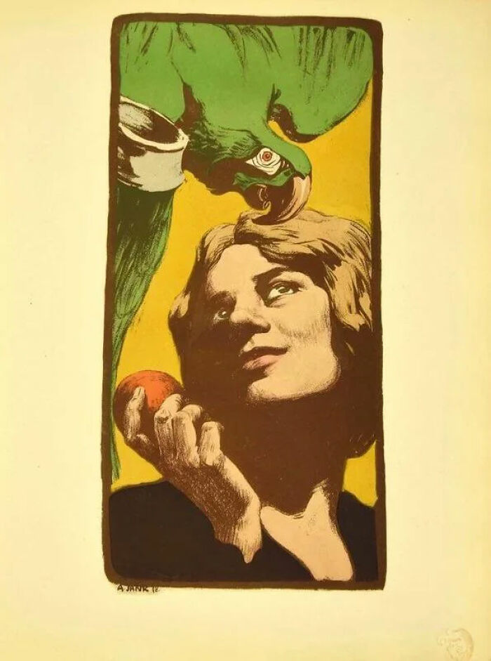 “The Woman With The Parrot” By Angelo Jank, 1898