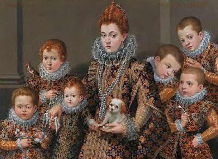 "Portrait Of Bianca Degli Utili Maselli And Her Children" Circa 1604-1605