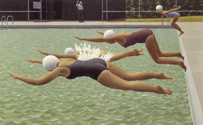 "The Swimming Race" By Alex Colville, 1958