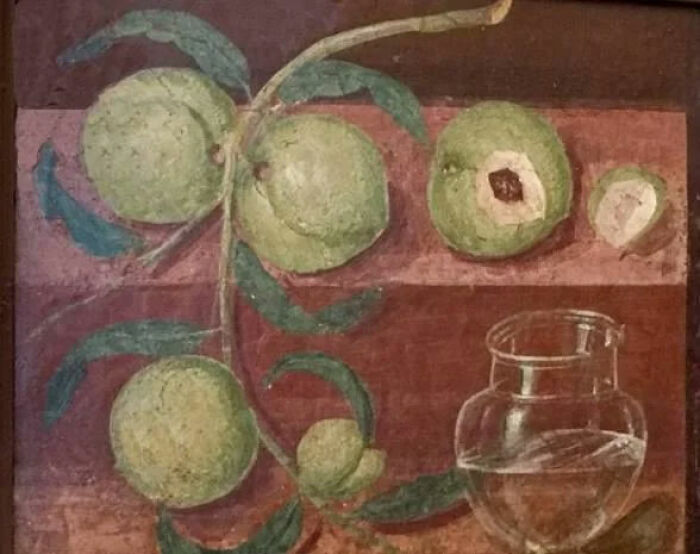 "Still Life With Peaches And A Glass Jar" From 1st Century CE