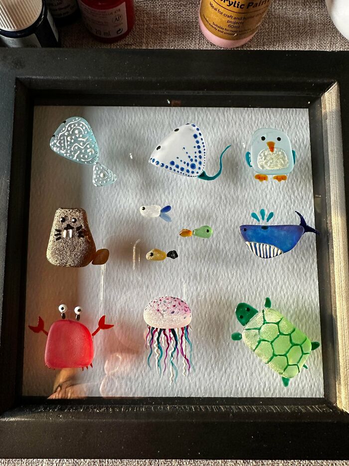 Sea Glass Artwork by My Daughter—Too Cute!