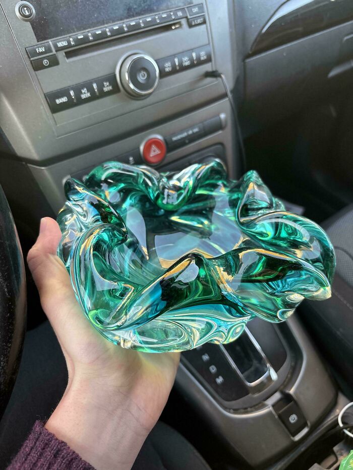 Showing Off a Stunning Murano Sommerso Ashtray—Talk About Fancy!