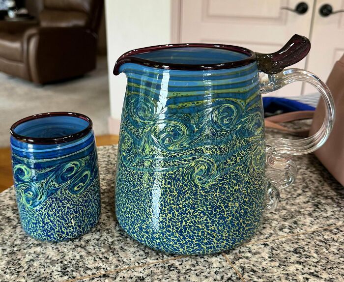 My New Fav Glass Artist Henry Levine’s 'Starry Night' Pitcher & Glasses—$20 Steal!