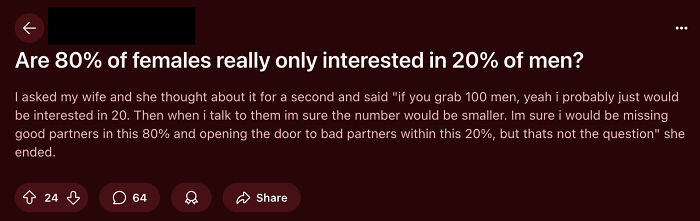 80% Of Females Like 20% Of Men? Sounds Like Math Gone Wrong