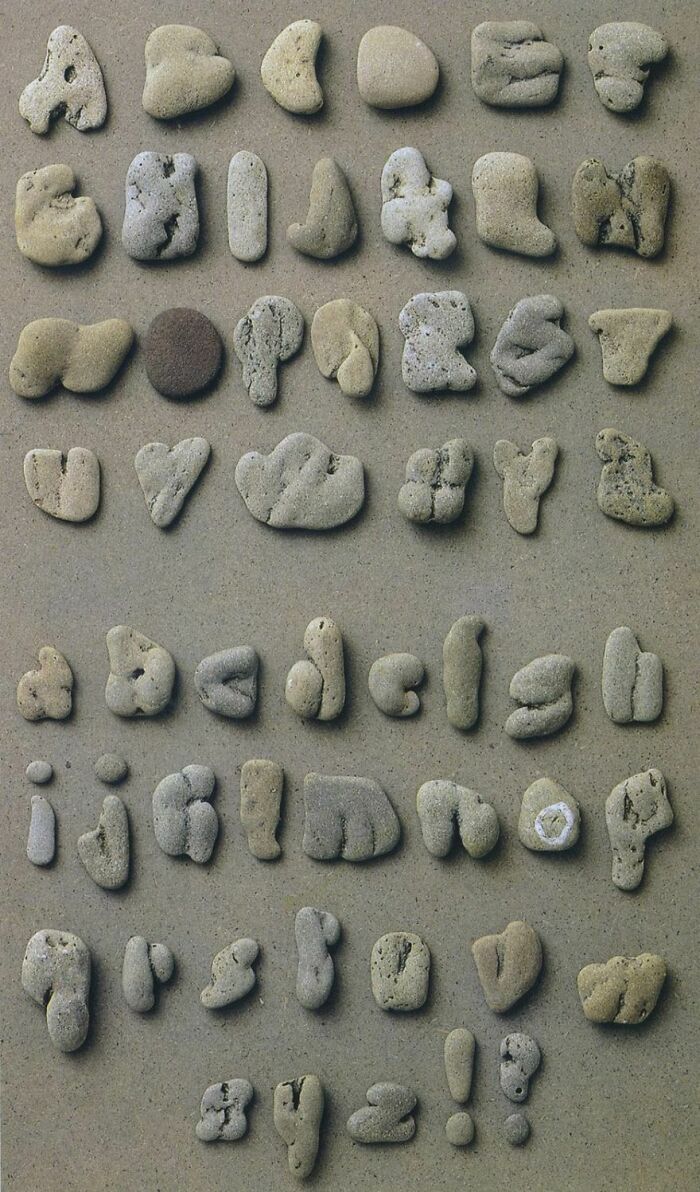 Camping So Much, I Started Collecting Rocks To Spell Out The Alphabet