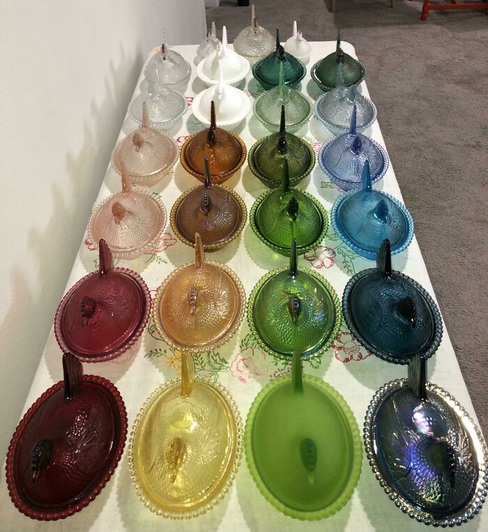 Hen On Nest? More Like My Cute Indiana Glass Collection