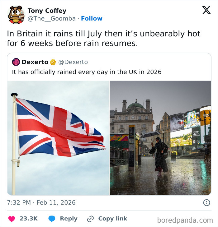 Wait, British Tweets About Rain And Tea Are This Hilarious?!