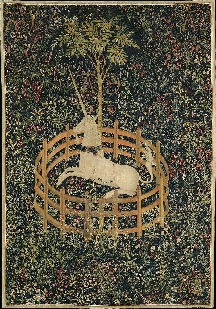 The Unicorn In Captivity, Late Gothic Era Tapestry, Made Between 1495 And 1505