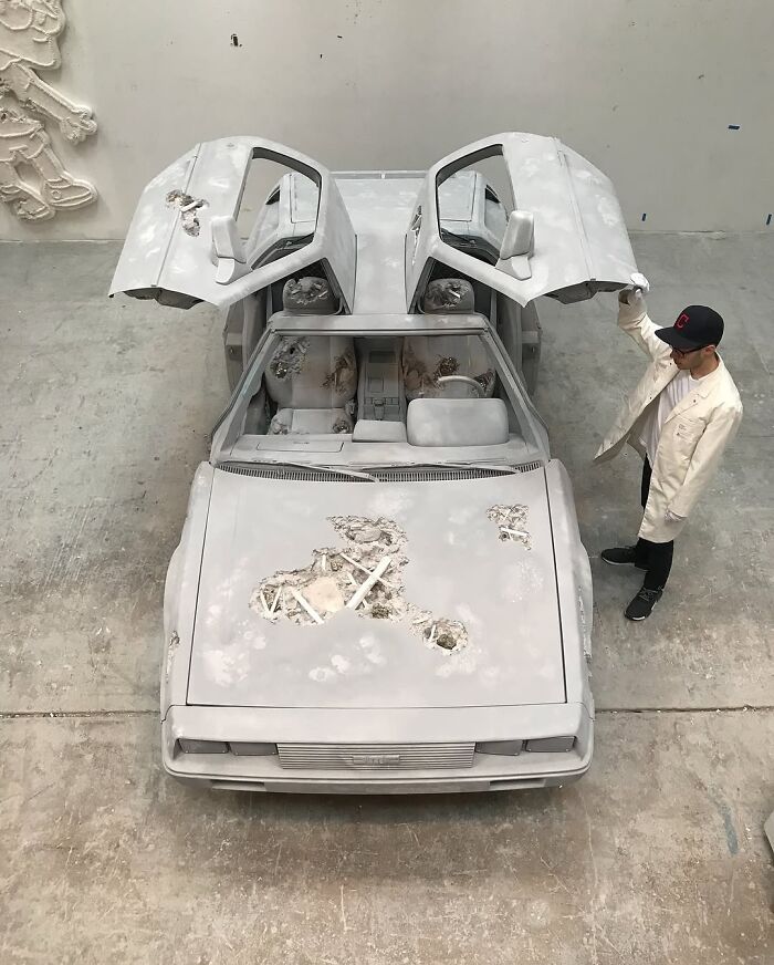 Eroded Delorean by Daniel Arsham