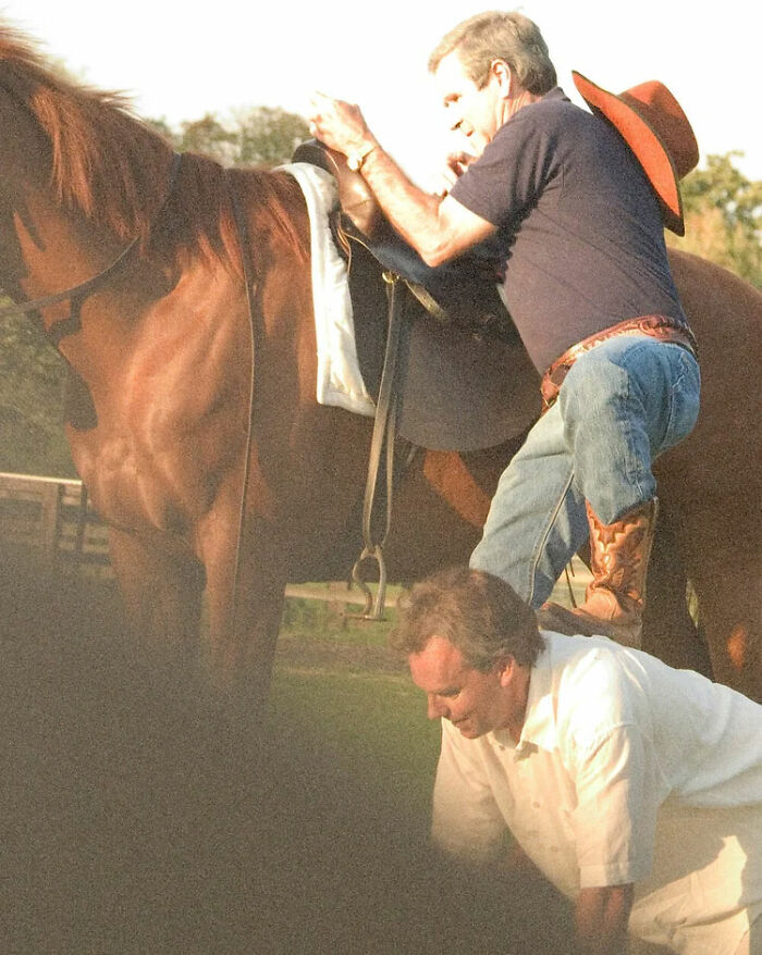 Tony Blair Helping Bush on His Horse