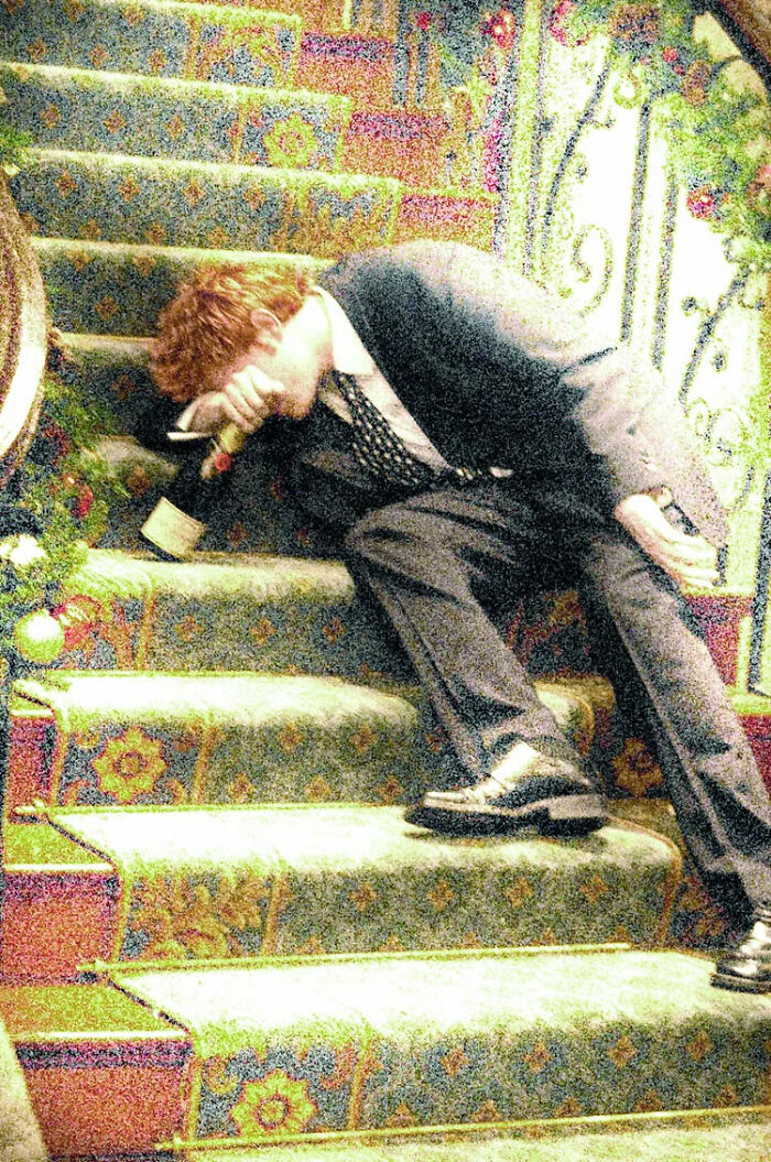 Prince Harry Hanging Out on the Stairs