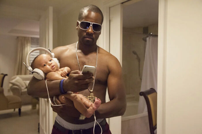 Kanye and His Baby Hanging Out