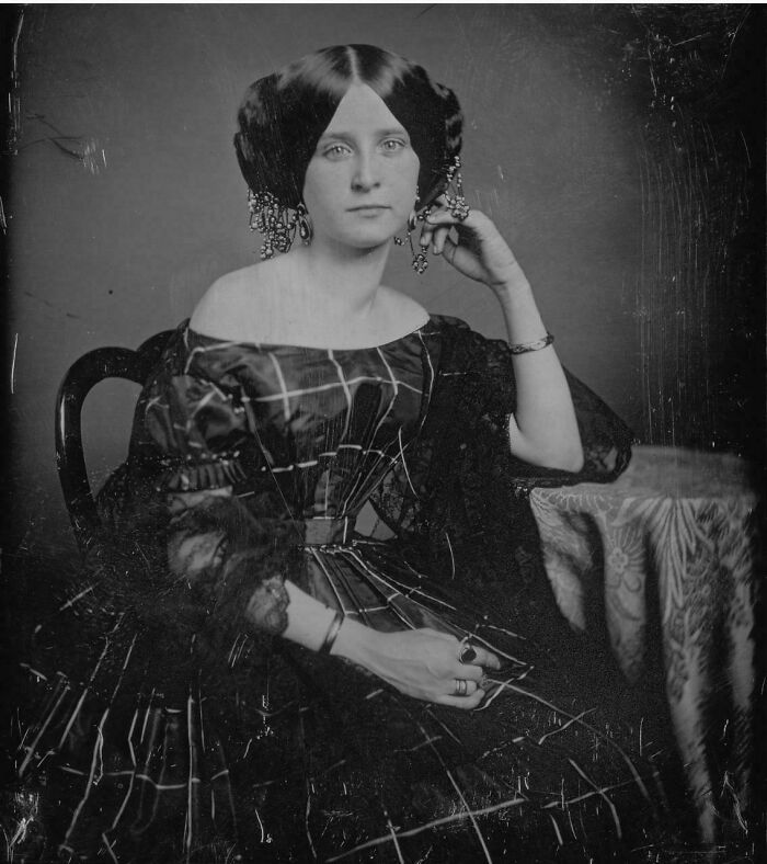 Young Woman Rocking Jewels In Her Hair, Circa 1860s