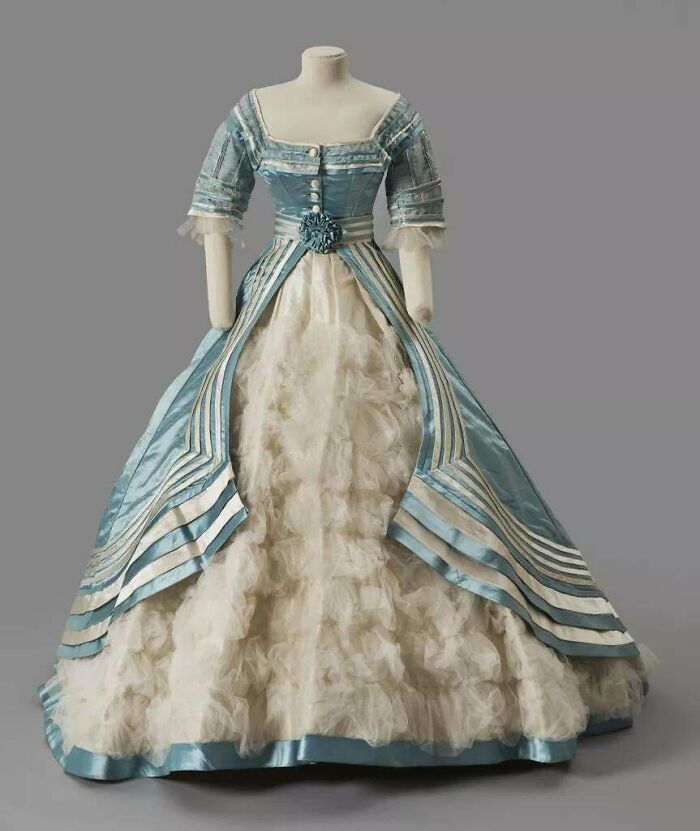 Blue Ball Gown From 1867, Looking Like A Dream