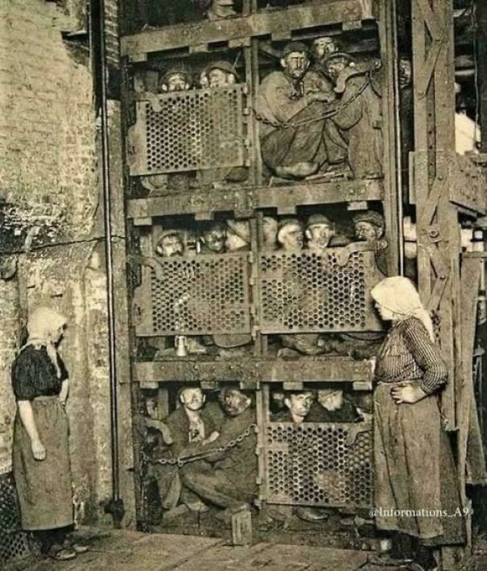 Coal Miners Coming Up From The Depths, Belgium, 1900