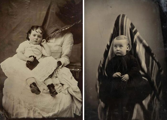 Moms Holding Babies Still For Photos Because Blinking Was Not An Option, 1850s-80s