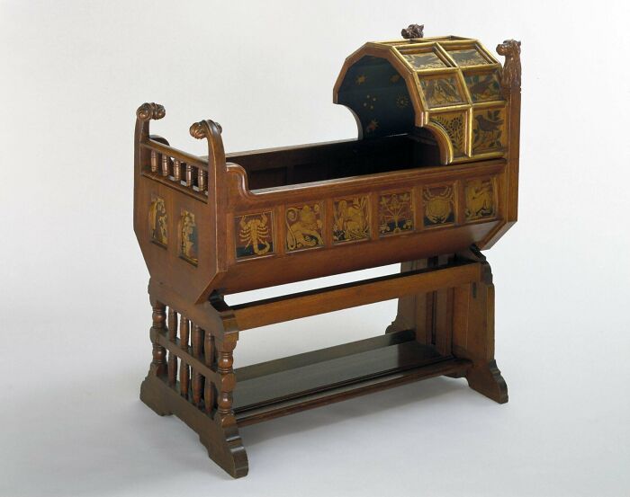 Solid Oak Cradle From 1861: Baby’s First Throne