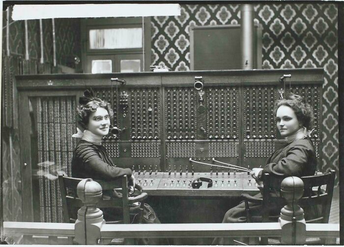Telephone Switchboard Workers Hanging Out In Junction City, Kansas, 1900