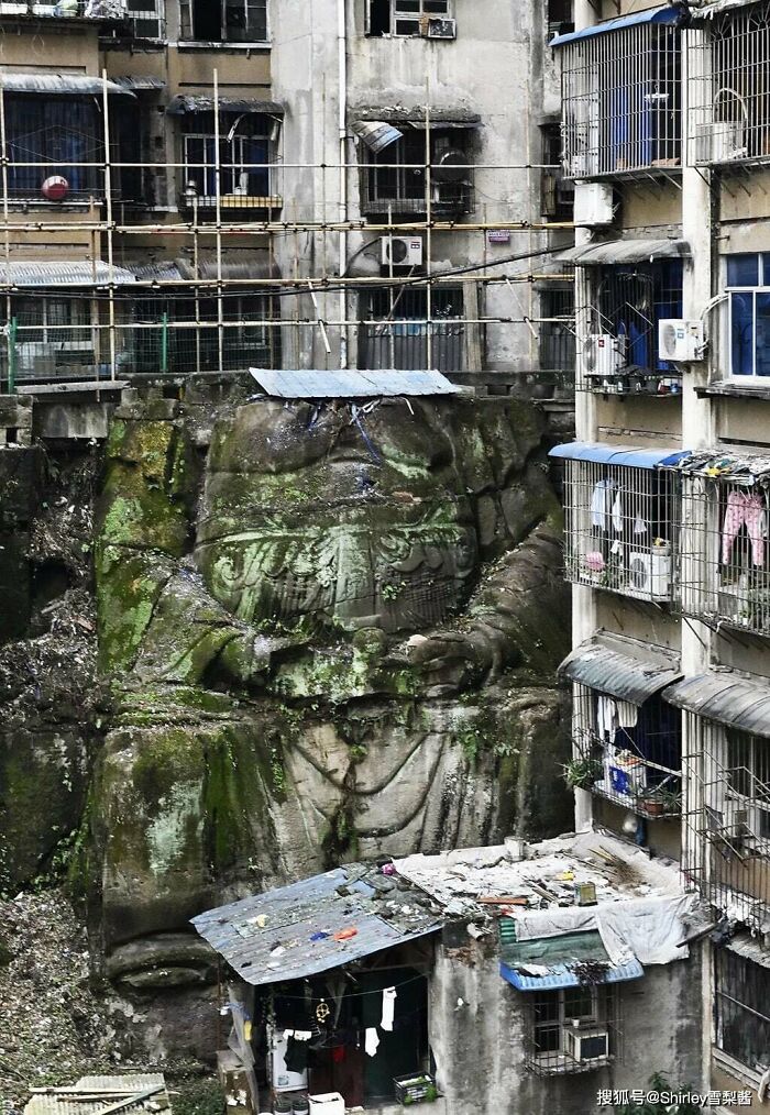 That Time They Built ON an Ancient Buddha Statue. Yep, Chongqing, China