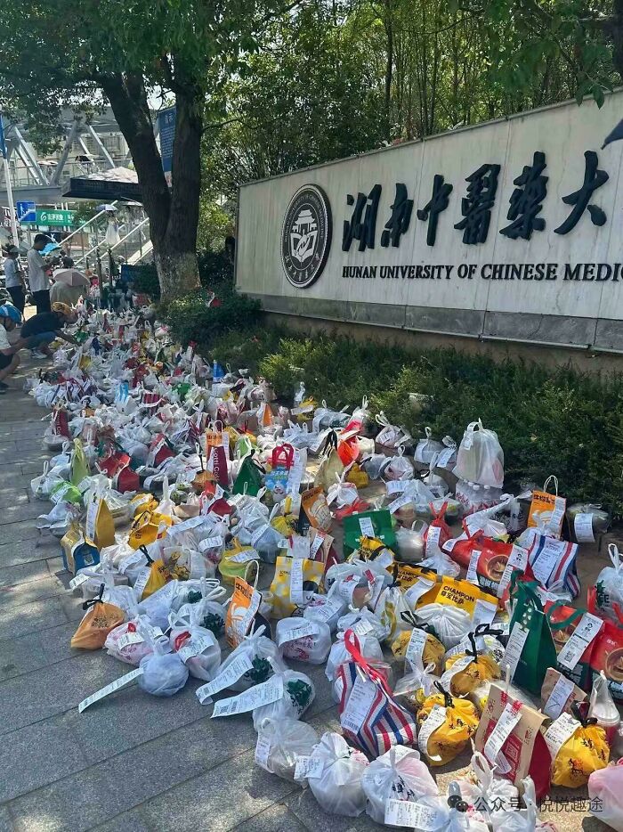 The Food Drop Zone at a Chinese University (Hint: Delivery Drivers Can’t Enter)