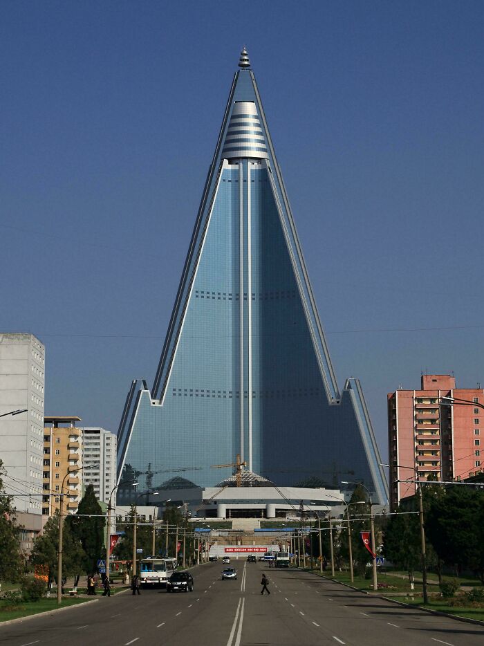Cursed Hotel in Pyongyang, North Korea. Boo!