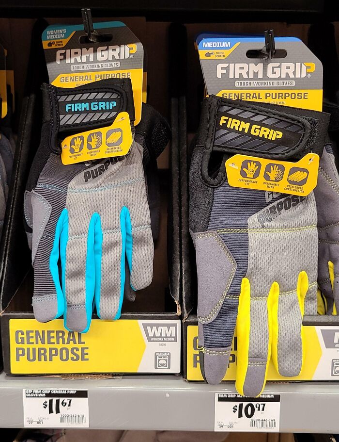 Women’s Work Gloves Cost More Even Though They’re Smaller and Use Less Material