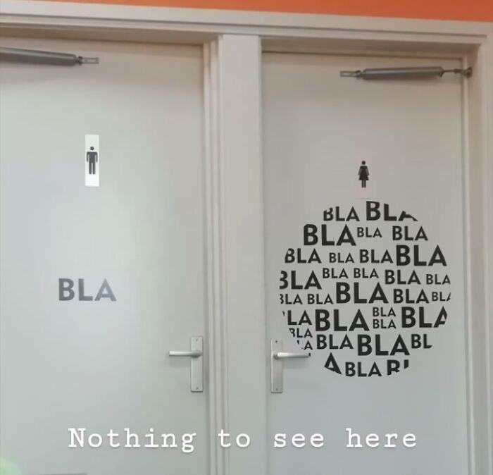 They Had to Stick Bathroom Symbols on the Doors, But Why Though?